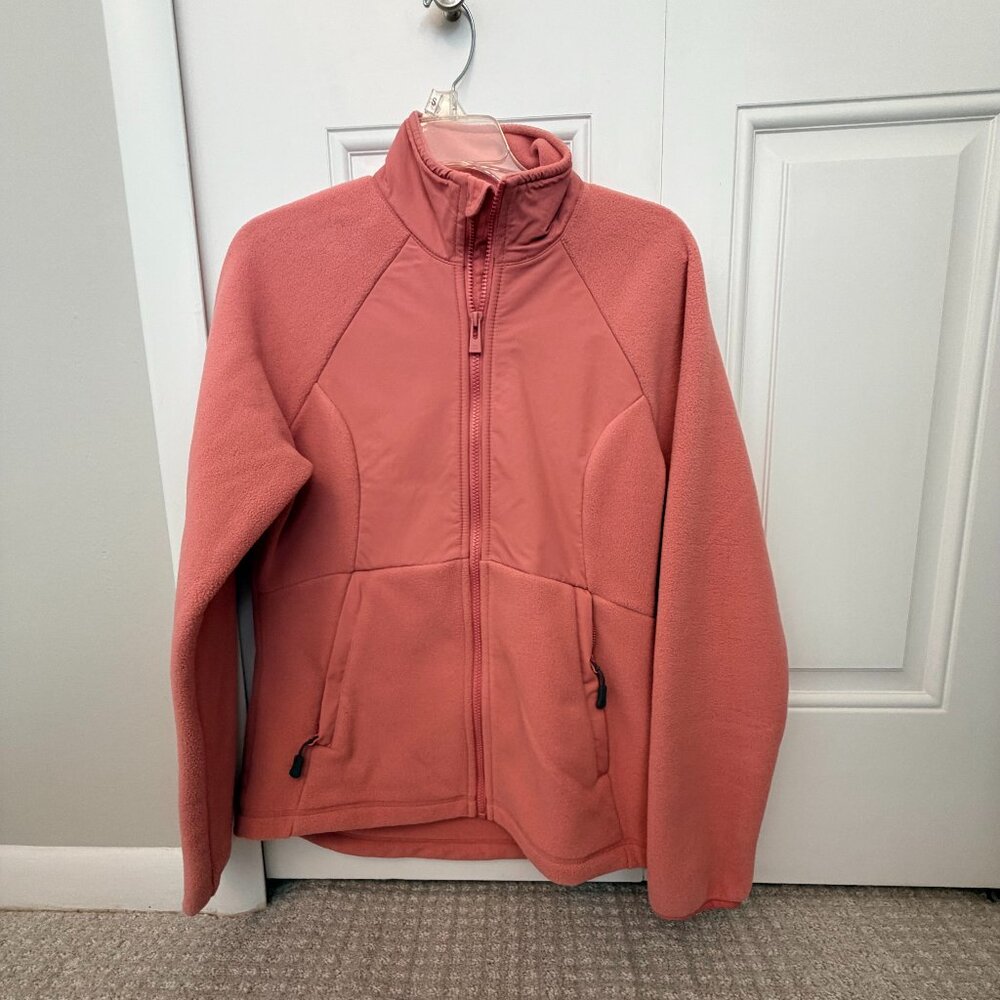 All In Motion Fleece Zip Up Jacket - Pink, Size Medium